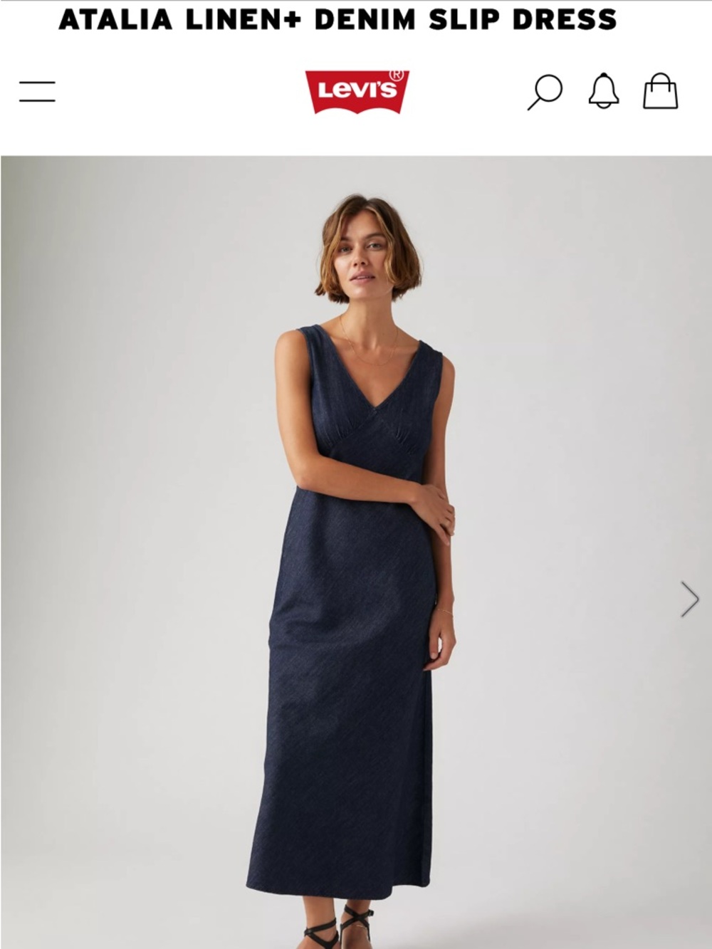 Levi's Navy/lightweight denim V-Neck Sleeveless Maxi Dress